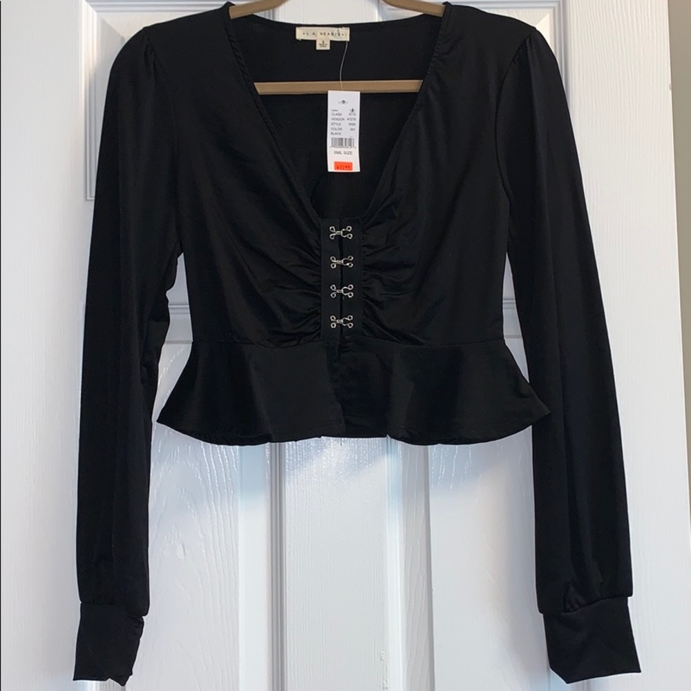 L.A. Hearts Long Sleeve Blouse - Picture 6 of 16